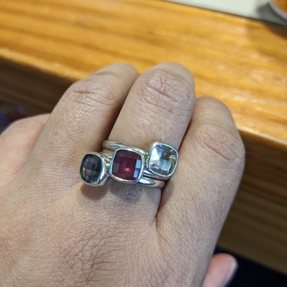 3 in 1 cubic zirconia rings - Picture 3 of 6